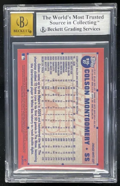 2026 Topps 1991 Chrome Silver Pack Mojo Colson Montgomery RC Auto /299 BGS 9