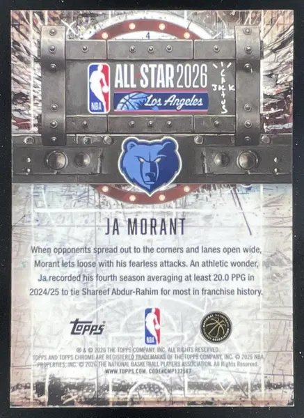 2025-26 Topps Chrome Cactus Jack Basketball x NBA All-Star #4 Ja Morant