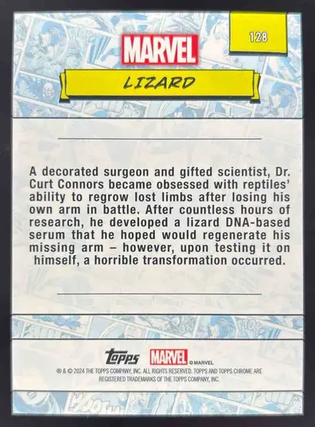 2024 Topps Chrome Marvel Green Gamma Ray Wave Refractor #128 Lizard /99