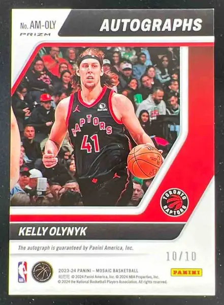 2023-24 Panini Mosaic Mosaic Gold Prizm #AM-OLY Kelly Olynyk Autograph Auto /10