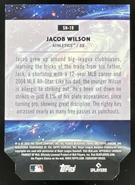 2025 Topps Cosmic Chrome Stella Nova #SN-19 Jacob Wilson RC