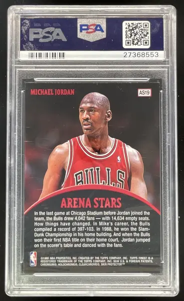 1998-99 Topps Finest Arena Stars #AS19 Michael Jordan PSA 10