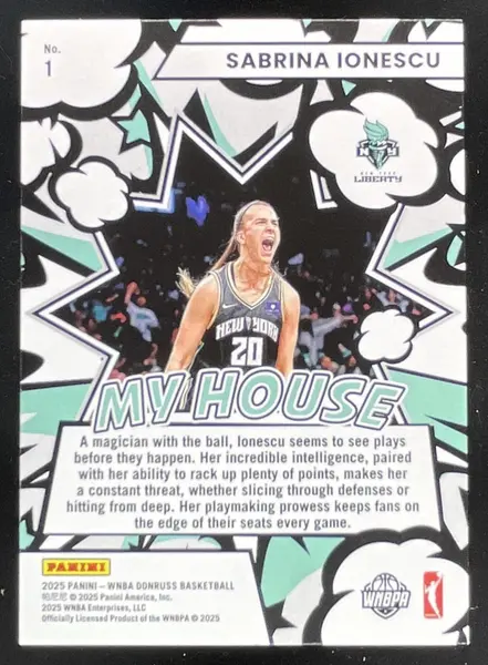 2025 Panini Donruss WNBA My House Press Proof Purple #1 Sabrina Ionescu