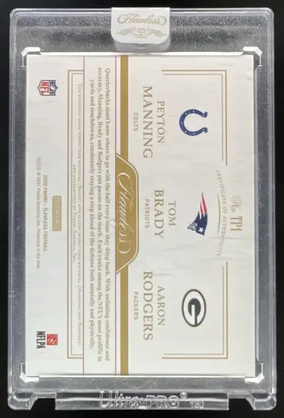 2020 Flawless Triple Patches Emerald Aaron Rodgers Peyton Manning Tom Brady /5