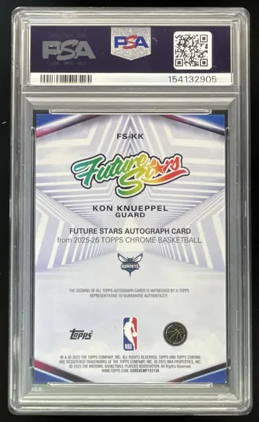 2025-26 Topps Chrome Future Stars Autograph #FS-KK Kon Knueppel RC Auto PSA 9