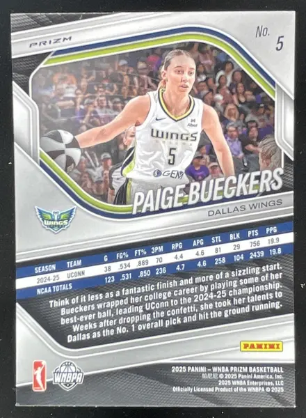 2025 Panini WNBA Prizm Silver Prizm #5 Paige Bueckers RC