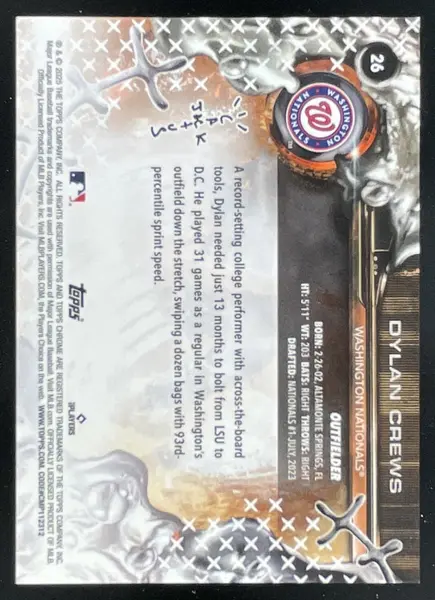 2025 Topps Chrome x Cactus Jack Refractor #26 Dylan Crews RC