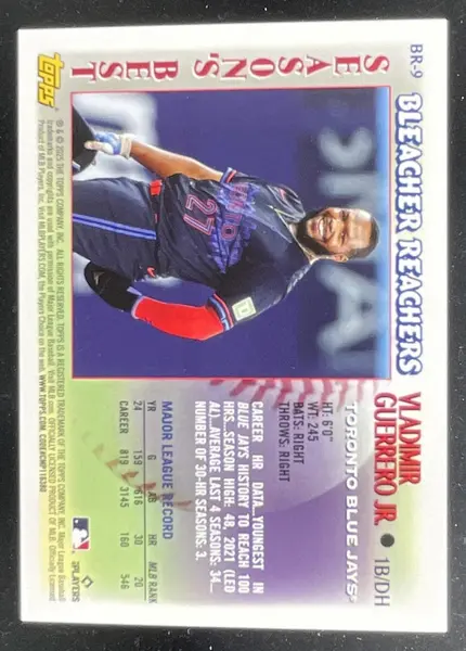 2025 Topps Update Bleacher Reachers Gold Foil #BR-9 Vladimir Guerrero Jr./50
