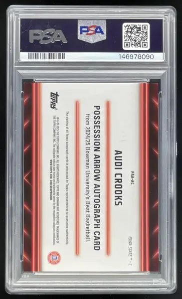 2024 Bowman's Best University Possession Arrow Geometric Audi Crooks Auto PSA 9