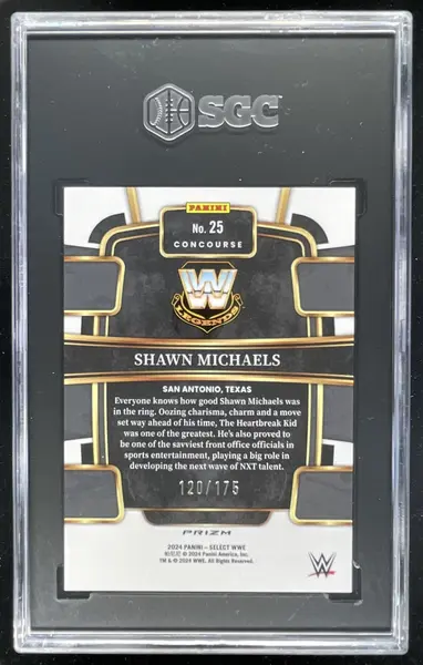2024 Panini Select WWE Red Prizm #25 Shawn Michaels Concourse /175 SGC 10