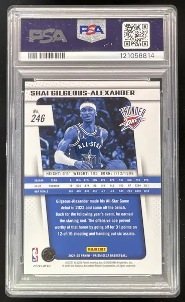 2024-25 Panini Prizm Deca Gold Prizms #246 Shai Gilgeous-Alexander /10 PSA 10