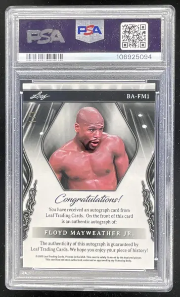2025 Leaf Metal Sports Heroes Crystal Red Floyd Mayweather Jr. Auto /3 PSA 10