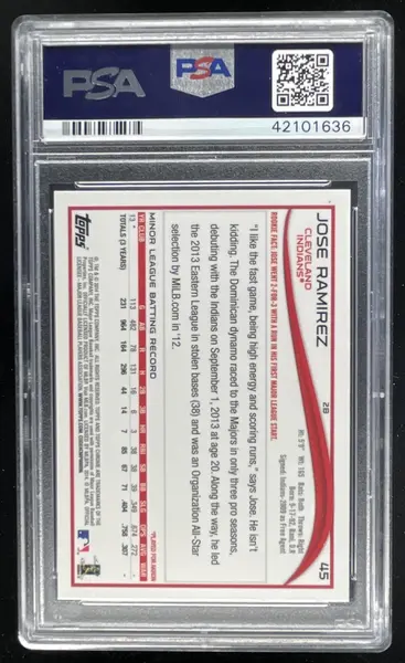 2014 Topps Chrome #45 Jose Ramirez RC PSA 10