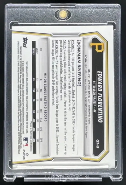 2026 Bowman Chrome Speckle #CPA-EF Edward Florentino RC Auto /299