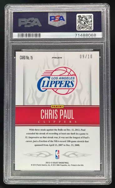 2012-13 Panini Select Hot Stars Prizms Gold #15 Chris Paul /10 PSA 10