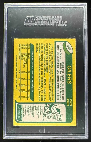 1980-81 O-Pee-Chee #250 Wayne Gretzky SGC 9
