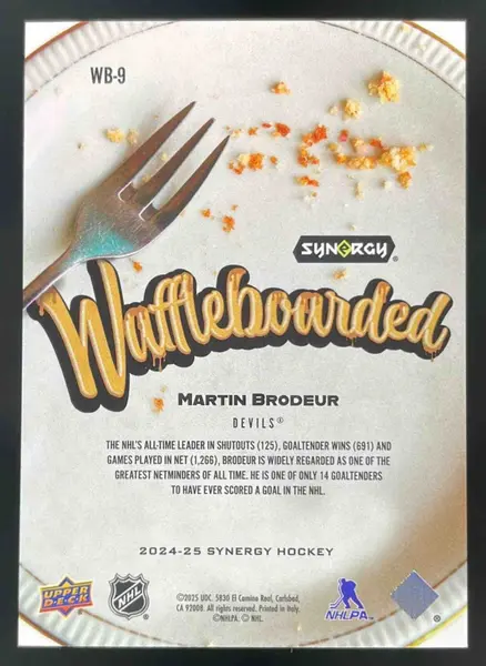 2024-25 Upper Deck Synergy Waffleboarded #WB-9 Martin Brodeur