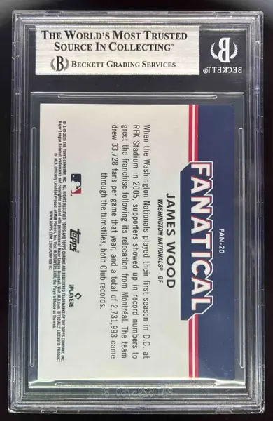 2025 Topps Chrome Fanatical Red Refractor #FAN-20 James Wood /5 BGS 9