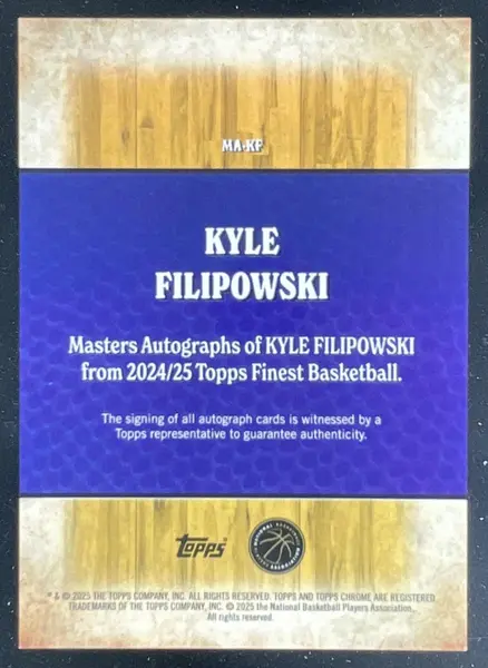 2024-25 Topps Finest Masters Red/Black Geometric #MA-KF Kyle Filipowski Auto /10
