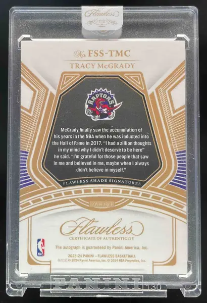 2023 Panini Flawless Shade Signatures Platinum #FSS-TMC Tracy McGrady Auto 1/1