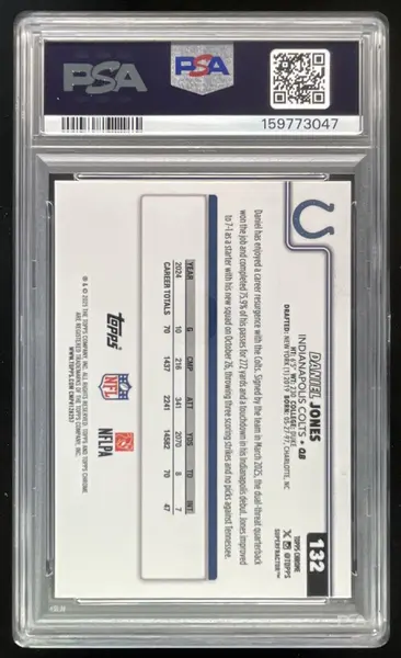 2025 Topps Chrome SuperFractor #132 Daniel Jones 1/1 PSA 10