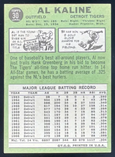1967 Topps #30 Al Kaline