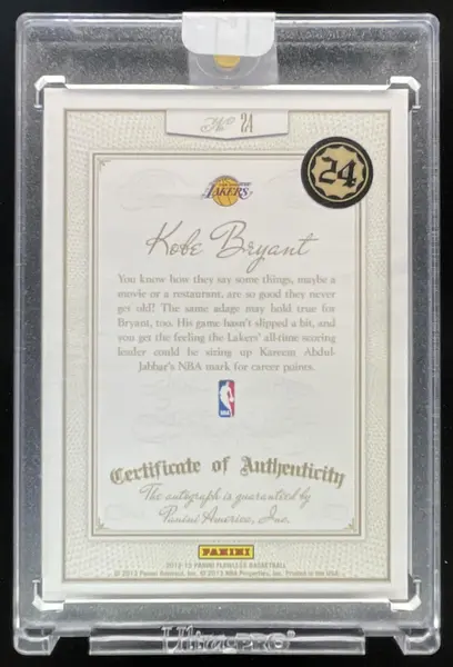 2012-13 Panini Flawless Signatures #24 Kobe Bryant Auto /25