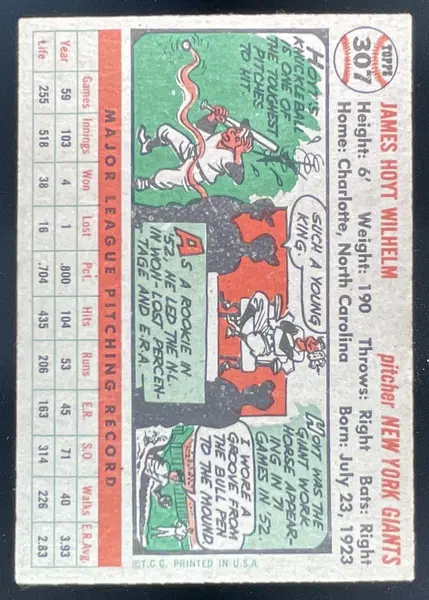 1956 Topps #307 Hoyt Wilhelm