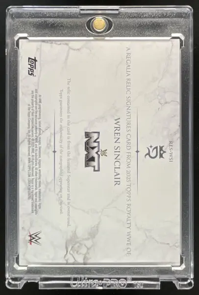 2025 Topps Royalty WWE Regalia Relic Blue #RES-WSI Wren Sinclair Auto /25