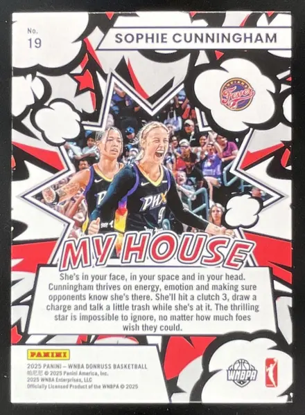 2025 Panini Donruss WNBA My House Press Proof Purple #19 Sophie Cunningham