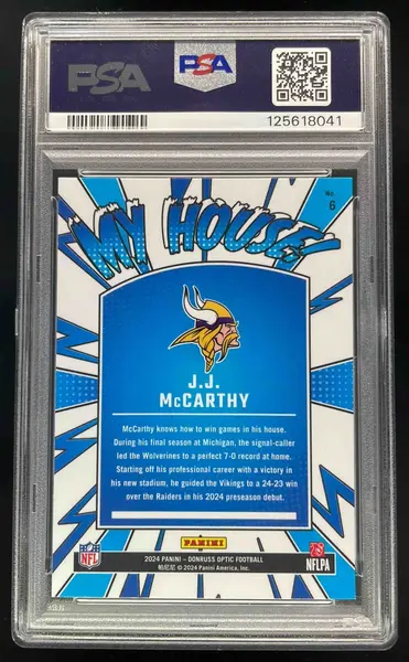 2024 Panini Donruss Optic My House! #6 J.J. McCarthy RC PSA 10