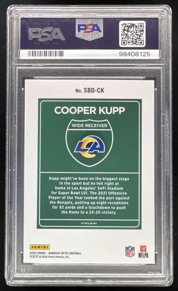 2023 Panini Donruss Optic Super Bowl Downtown #SBD-CK Cooper Kupp PSA 9