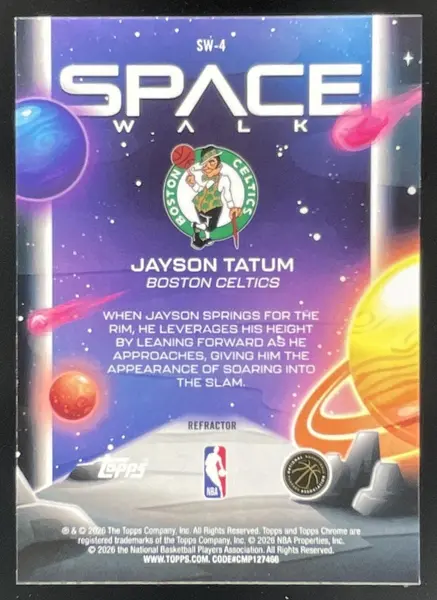 2025-26 Topps Cosmic Chrome Space Walk Refractor #SW-4 Jayson Tatum