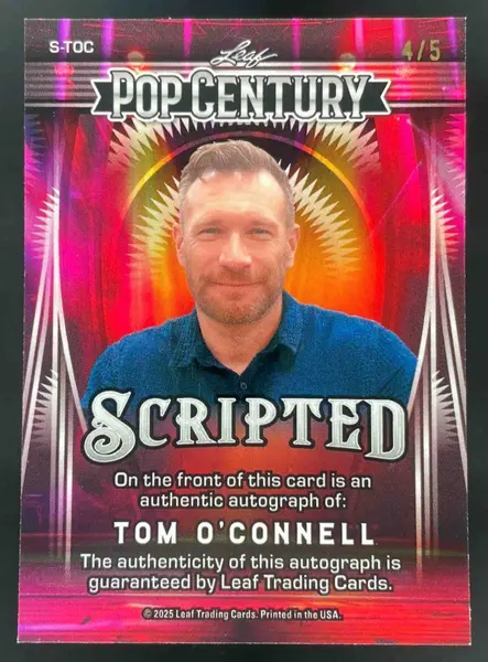 2025 Leaf Metal Pop Century Scripted Crystal Green #S-TOC Tom O'Connell Auto /5