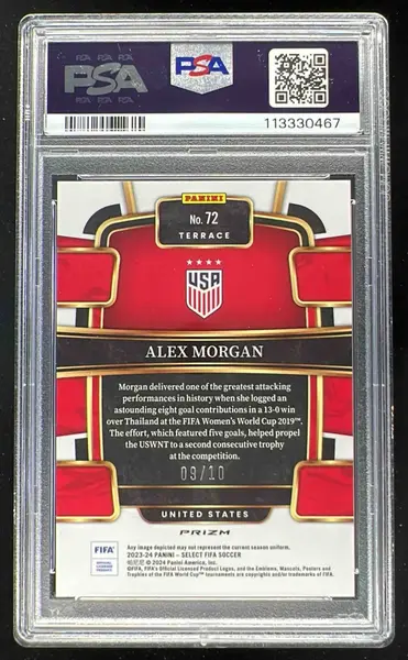 その他 panini select Morgan 2023 Panini Select FIFA Gold Prizm #72 Alex Morgan /10 PSA 10 on