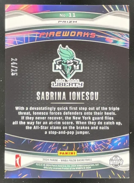 2024 Panini WNBA Prizm Fireworks Mojo Prizm #11 Sabrina Ionescu /25