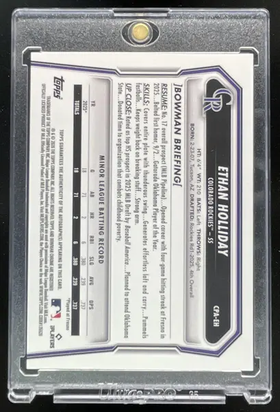 2026 Bowman Chrome Green Lava #CPA-EH Ethan Holliday RC Auto /99