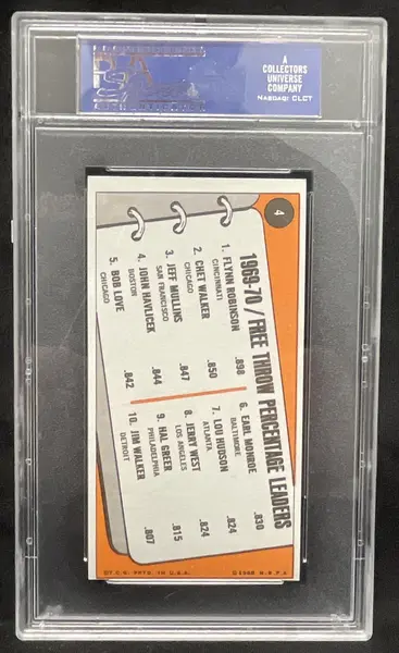 1970-71 Topps #4 Flynn Robinson Chet Walker Jeff Mullins SP League Leaders PSA 7