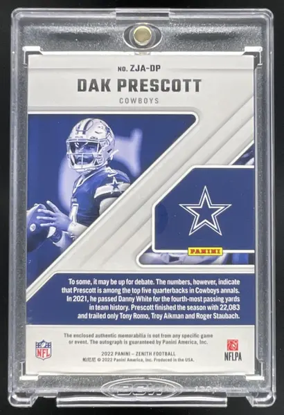 2022 Panini Zenith Z Jersey Autographs Gold #ZJA-DP Dak Prescott Auto /5