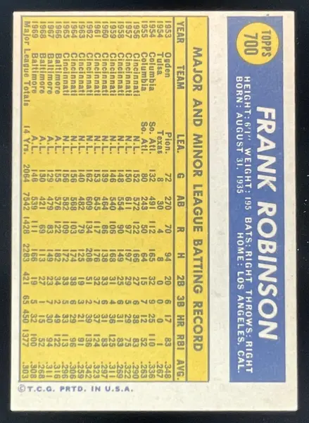 1970 Topps #700 Frank Robinson
