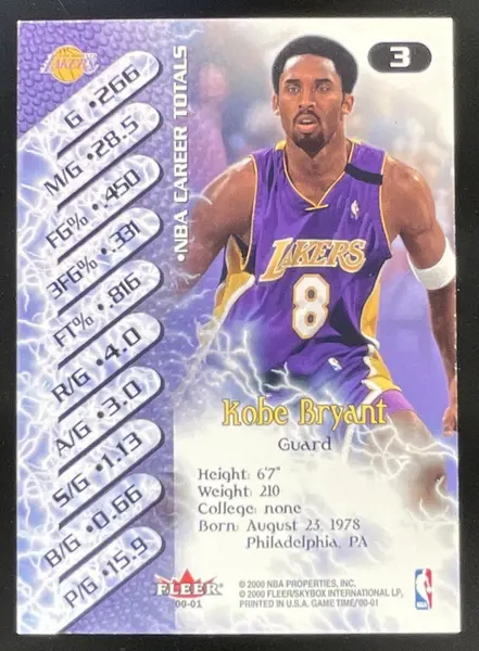 2000-01 Fleer Game Time #3 Kobe Bryant