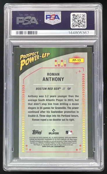 2024 Bowman Prospect Power Up #PP-13 Roman Anthony PSA 9