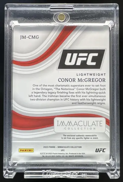 2023 Immaculate Collection UFC Jumbo Memorabilia Hats Prime Conor McGregor /6