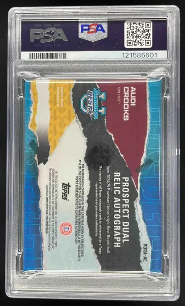 2024 Bowman's Best University Relic Auto White Geometric Audi Crooks /5 PSA 9