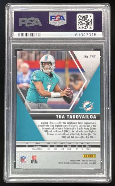 2020 Panini Mosaic #262 Tua Tagovailoa RC PSA 10