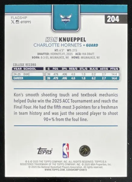 2025-26 Topps Crackleboard Foil #204 Kon Knueppel