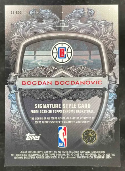 2025-26 Topps Chrome Signature Style Geometric Red Bogdan Bogdanovic Auto /5