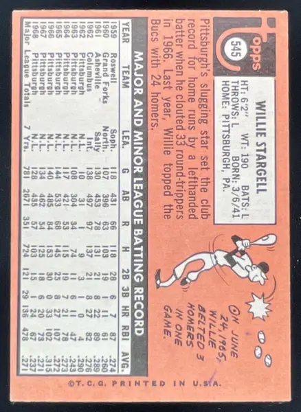 1969 Topps #545 Willie Stargell