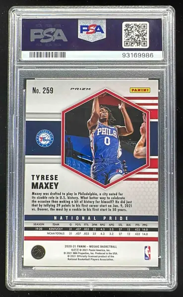 2020-21 Panini Mosaic Reactive Orange #259 Tyrese Maxey National