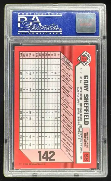 1989 Bowman Tiffany #142 Gary Sheffield RC PSA 10
